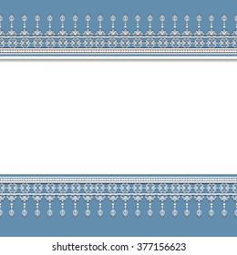 Vector vintage border frame engraving with retro ornament pattern in antique rococo style decorative design
