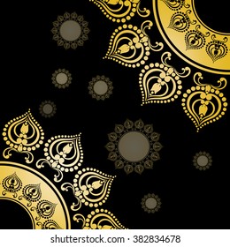 Vector vintage border frame engraving with retro ornament pattern in antique rococo style decorative design
