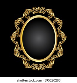 Vector vintage border frame engraving with retro ornament pattern in antique rococo style decorative design

