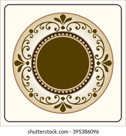 Vector vintage border frame engraving with retro ornament Vector