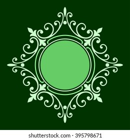 Vector vintage border frame engraving with retro ornament Vector