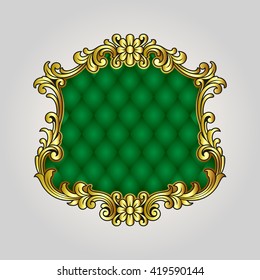 Vector vintage border frame engraving with retro ornament Vector