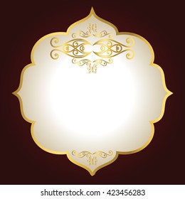 Vector vintage border frame engraving with retro ornament pattern in antique rococo style decorative design

