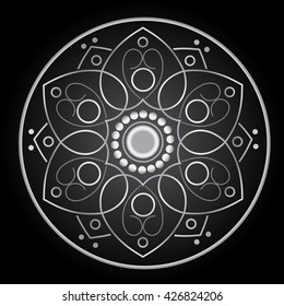 Vector vintage border frame engraving with retro ornament Vector illustration
