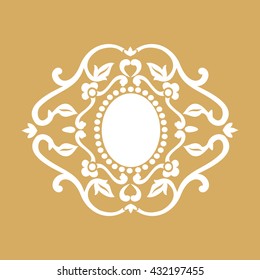Vector vintage border frame engraving with retro ornament pattern in antique rococo style decorative design

