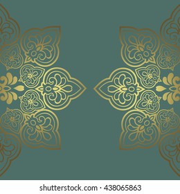 Vector vintage border frame engraving with retro ornament pattern in antique rococo style decorative design
