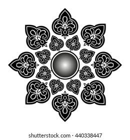  Vector vintage border frame engraving with retro ornament pattern in antique rococo style decorative design
