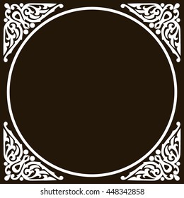 Vector vintage border frame engraving with retro ornament Vector illustration

