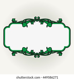 Vector vintage border frame engraving with retro ornament Vector illustration
