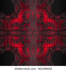 Vector vintage border frame engraving with retro ornament pattern in antique rococo style decorative design