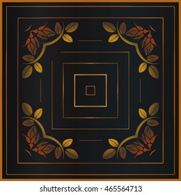 Vector vintage border frame engraving with retro ornament pattern in antique rococo style decorative design