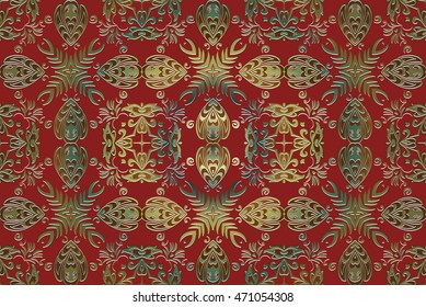 Vector vintage border frame engraving with retro ornament pattern in antique rococo style decorative design on a red background