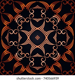 Vector vintage border frame engraving with retro ornament pattern in antique rococo style decorative design