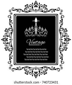 vector vintage border frame engraving with retro ornament pattern in antique baroque style decorative design