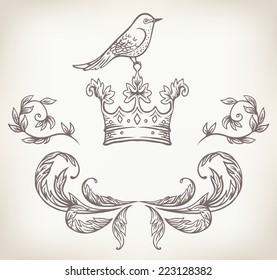 vector vintage border frame filigree engraving with retro ornament pattern in antique baroque style ornate decorative antique calligraphy design 
