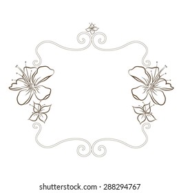 Vector vintage border frame. Floral frame