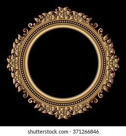 Vector vintage border frame logo engraving with retro ornament pattern in antique rococo style decorative design
