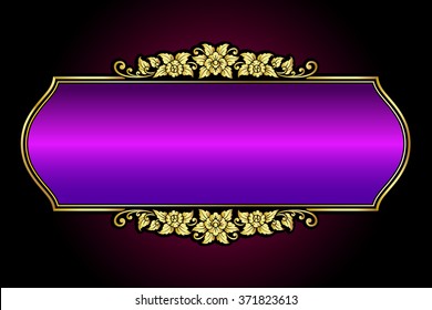  Vector vintage border frame logo engraving with retro ornament pattern in antique rococo style decorative design
