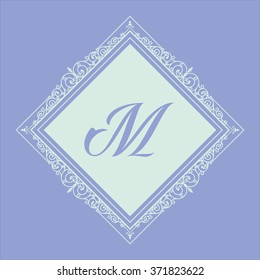  Vector vintage border frame logo engraving with retro ornament pattern in antique rococo style decorative design
