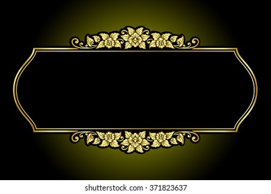  Vector vintage border frame logo engraving with retro ornament pattern in antique rococo style decorative design
