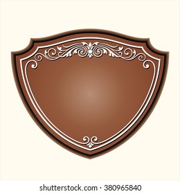 Vector vintage border frame logo engraving with retro ornament pattern in antique rococo style decorative design