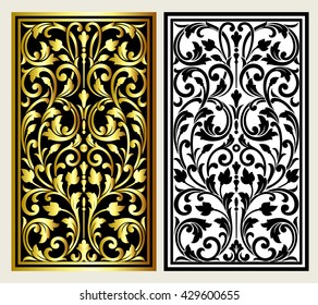 Vector vintage border frame logo engraving with retro ornament pattern in antique rococo style decorative design

