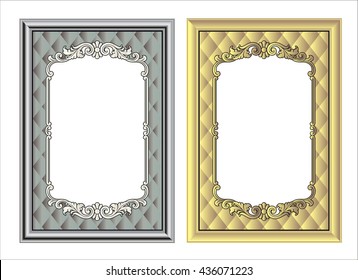  Vector vintage border frame logo engraving with retro ornament pattern in antique rococo style decorative design

