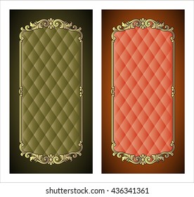  Vector vintage border frame logo engraving with retro ornament pattern in antique rococo style decorative design