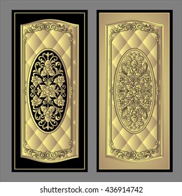 Vector vintage border frame logo engraving with retro ornament pattern in antique rococo style decorative design

