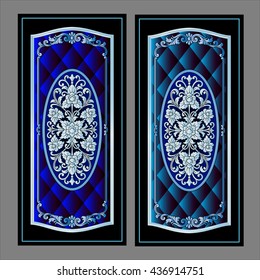 Vector vintage border frame logo engraving with retro ornament pattern in antique rococo style decorative design

