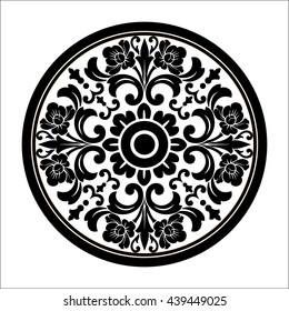 Vector vintage border frame logo engraving with retro ornament pattern in antique rococo style decorative design
