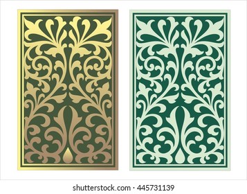 Vector vintage border frame logo engraving with retro ornament pattern in antique rococo style decorative design