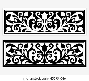 Vector vintage border frame logo engraving with retro ornament pattern in antique rococo style decorative design
