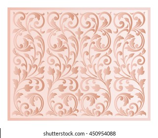 Vector vintage border frame logo engraving with retro ornament pattern in antique rococo style decorative design
