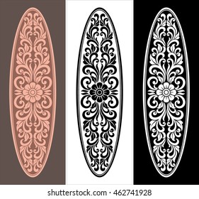 Vector vintage border frame logo engraving with retro ornament pattern in antique rococo style decorative design

