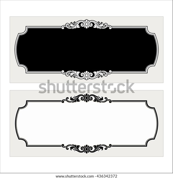 Vector Vintage Border Frame Logo Engraving Stock Vector (Royalty Free ...