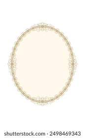 Vector - Vintage border or frame on oval shape. Brown color. Can be use for print, logo, badge, tag, card, invitation. Copy space.