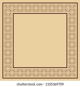 Vector vintage border frame with retro ornament pattern. Decorative design
