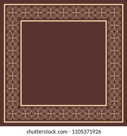 Vector vintage border frame with retro ornament pattern. Decorative design