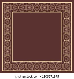 Vector vintage border frame with retro ornament pattern. Decorative design