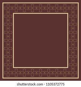 Vector vintage border frame with retro ornament pattern. Decorative design