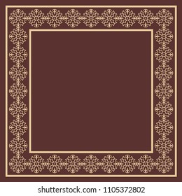 Vector vintage border frame with retro ornament pattern. Decorative design