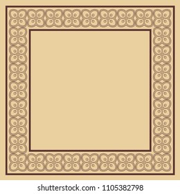 Vector vintage border frame with retro ornament pattern. Decorative design