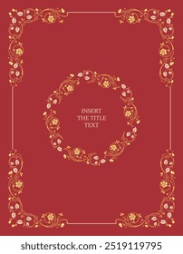 Vector vintage, marco de borde, con adorno retro, patrón floral en diseño decorativo antiguo. Patrón para la tarjeta, cubierta del libro, bordado