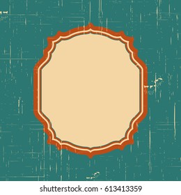 Vector vintage border frame with retro ornament pattern in antique style decorative design. Old fashion texture. Vintage Labels. Retro card and place for text.