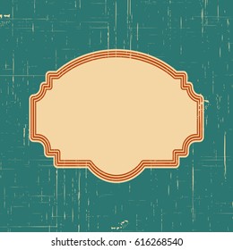 Vector vintage border frame with retro ornament pattern in antique style decorative design. Old fashion texture. Vintage Labels. Retro card and place for text.