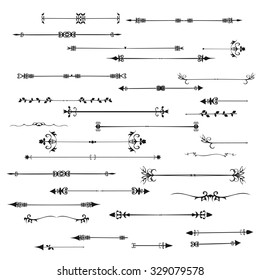 Vector Vintage borders, decorative elements and page decoration for design, for cards and invitations in vintage style. Vintage love.