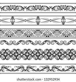 vector vintage borders set