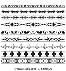 vector vintage borders set