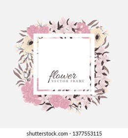 Vector vintage botanical banners with flower